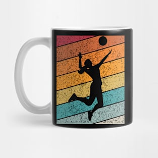 Female Volleyball Outdoor Sports Retro Sunset Design Mug